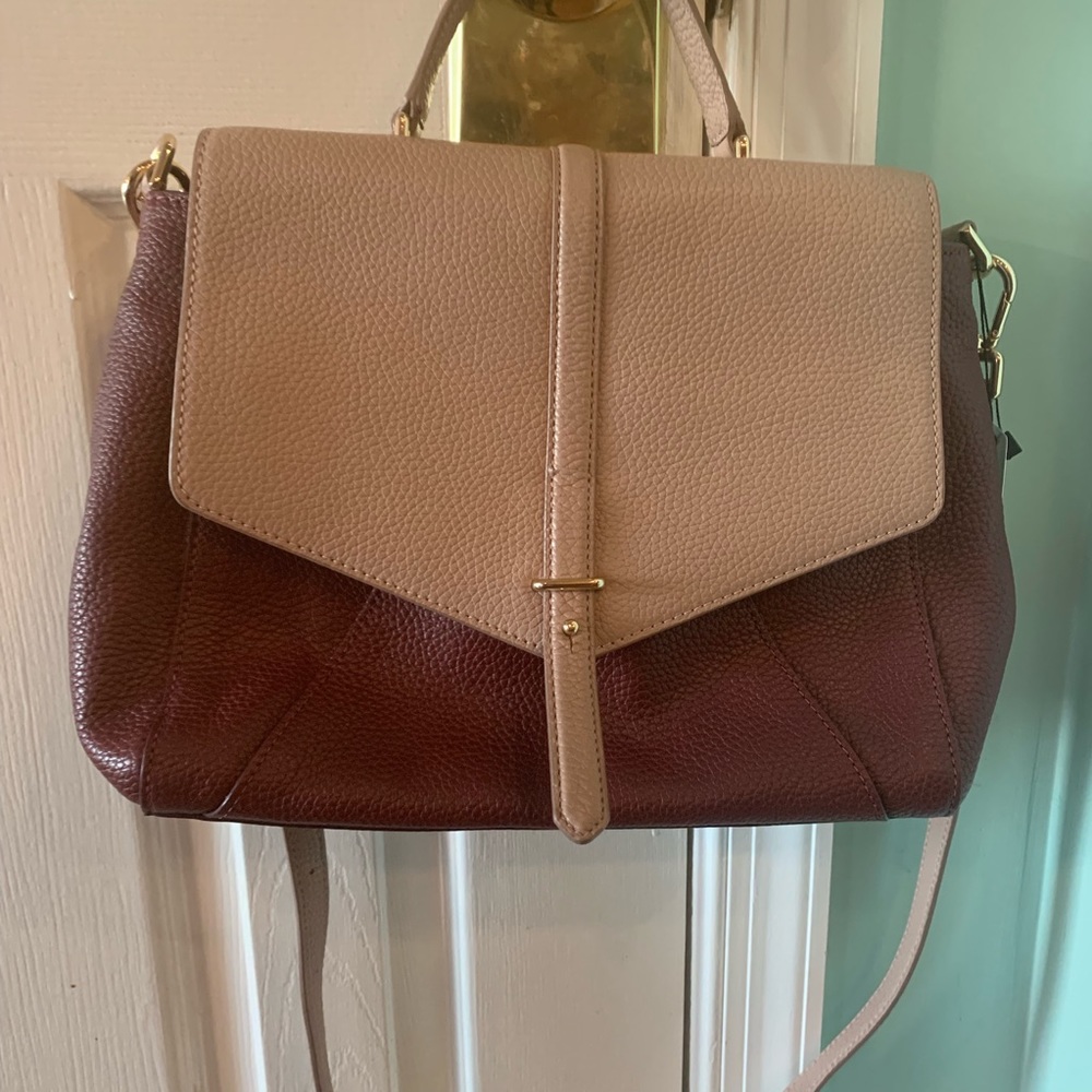 Tori Burch 797 Maroon Two toned handbag